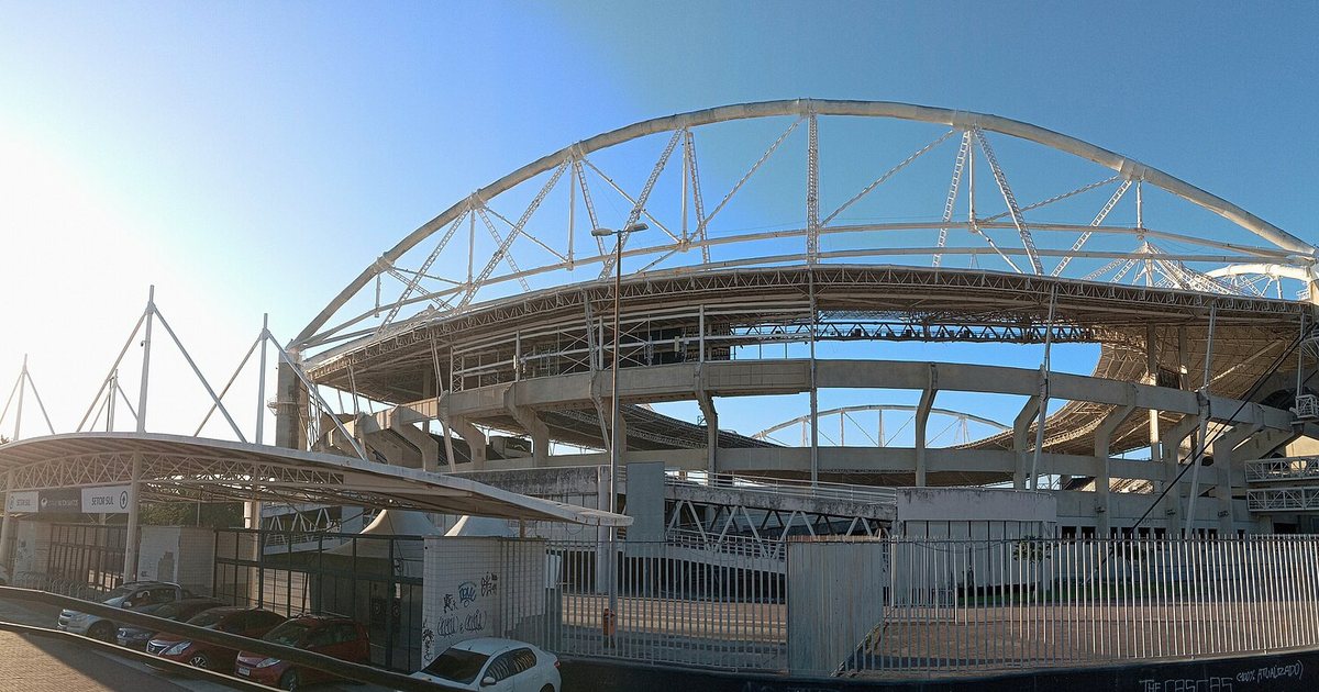 Exterior del estadio Nilton Santos, en Río de Janeiro, donde jugaron Botafogo y Vasco da Gama