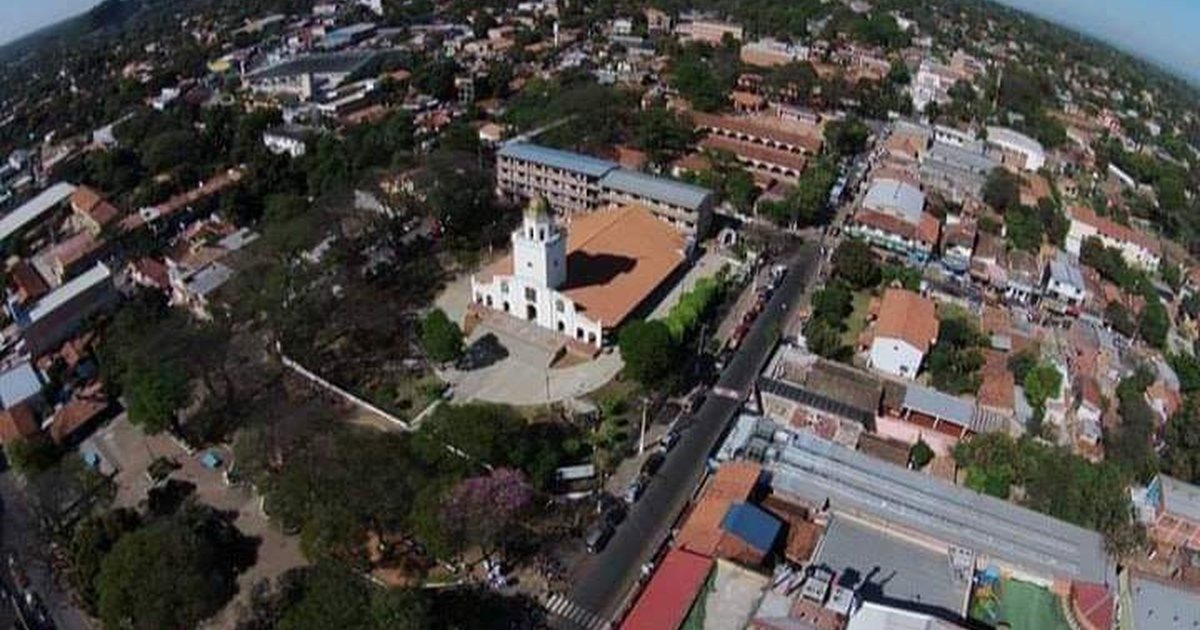 Vista aérea del centro de Ñemby, en el departamento Central