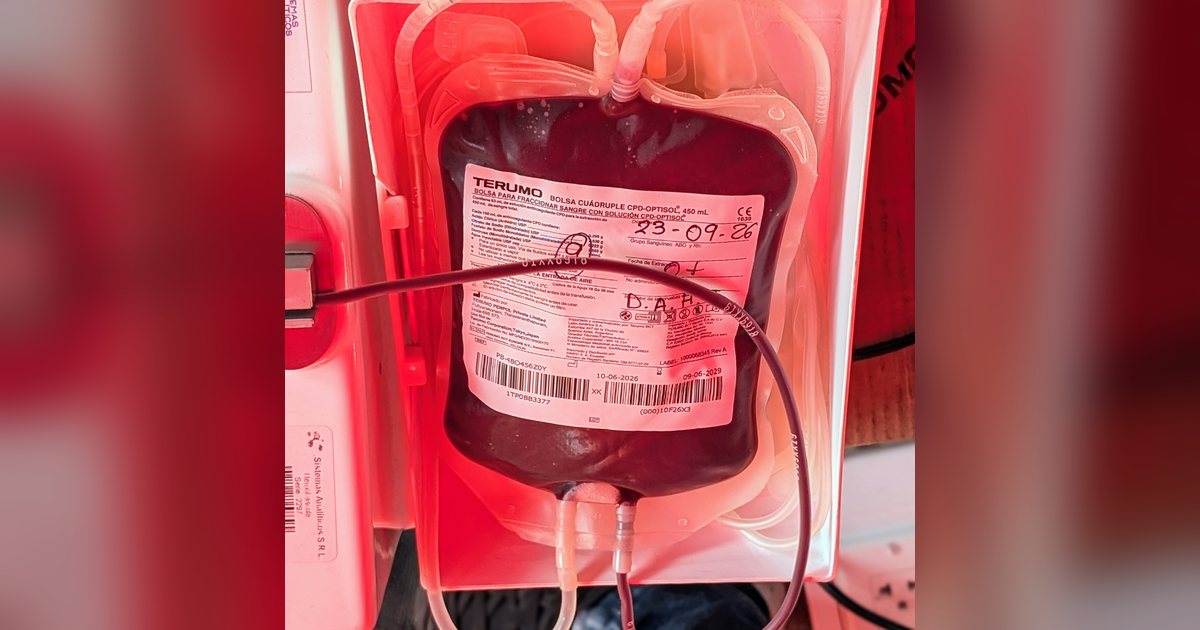 Bolsa de sangre de una donación