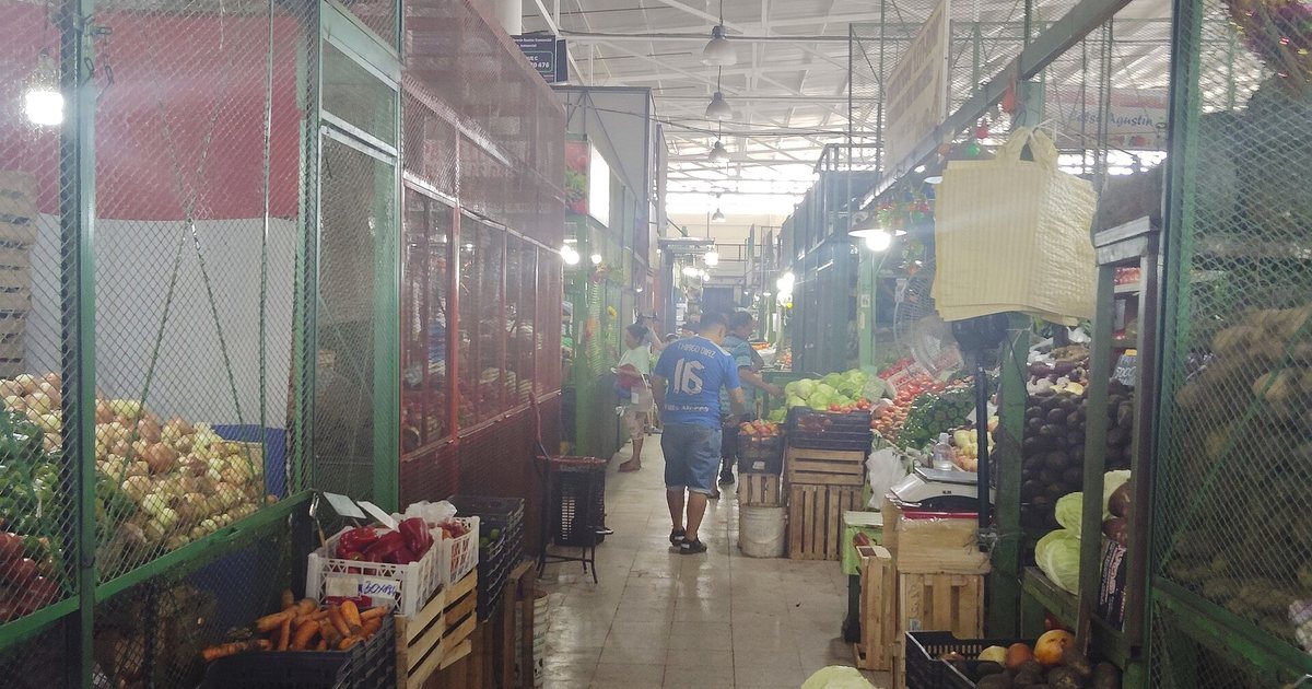 Puestos de verduras y hortalizas en el Bloque C del Mercado de Abasto de Asunción