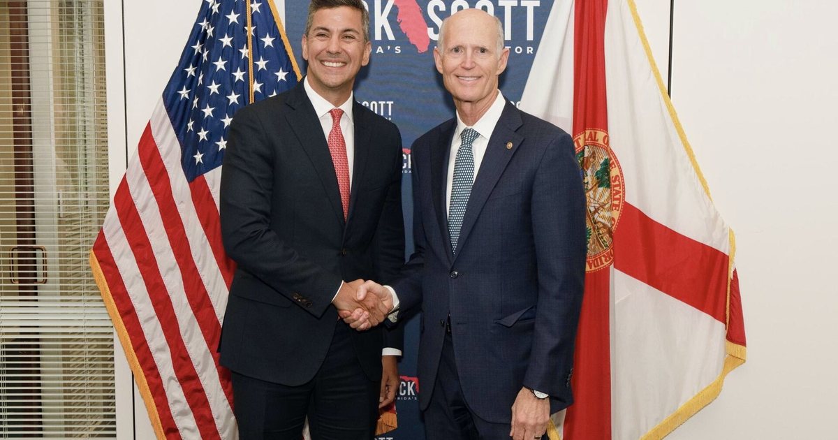 Santiago Peña junto al senador estadounidense Rick Scott