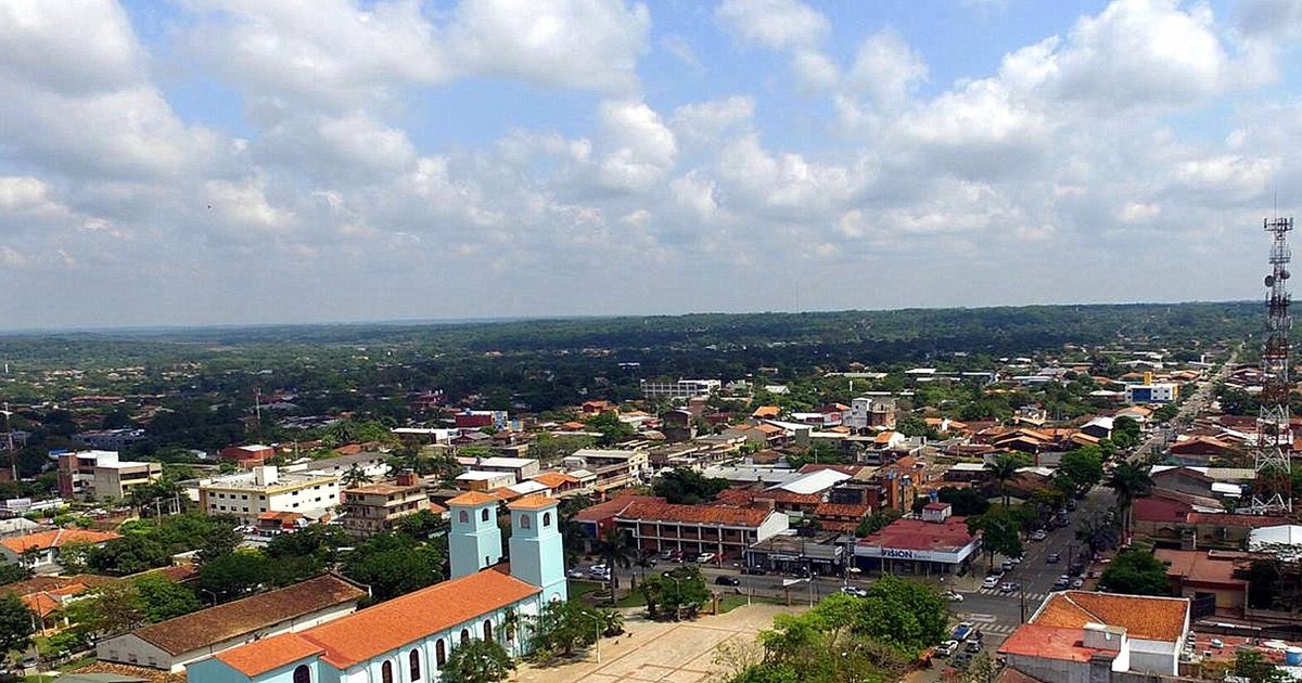 Vista aérea de Coronel Oviedo, capital de Caaguazú, donde el IPS hizo la jornada para pacientes ostomizados