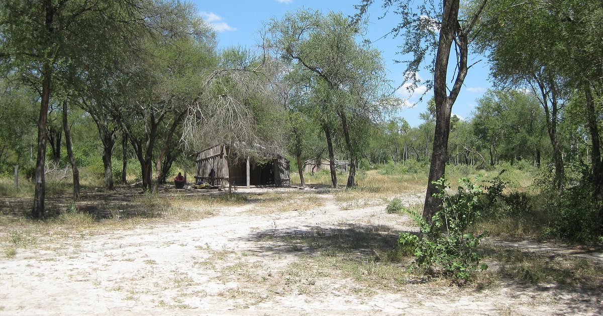 Vivienda de una comunidad indígena en el Chaco, departamento de Presidente Hayes